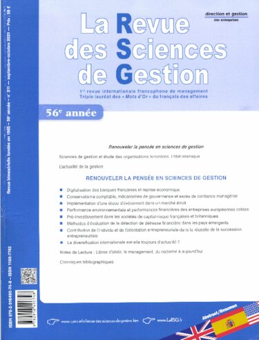 La Revue des Sciences de Gestion N° 311