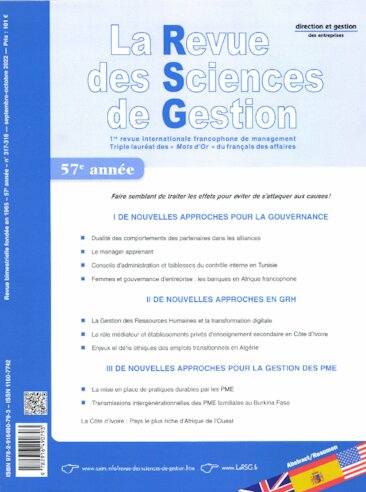 La Revue des Sciences de Gestion N° 317